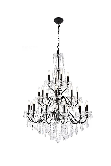 Elegant St. Francis 24 Light Dark Bronze Chandelier Clear Royal Cut Crystal V2015G36DB/RC