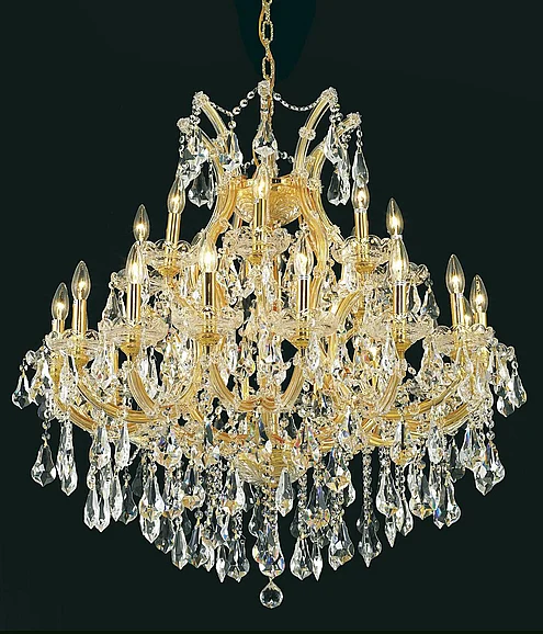 Elegant Maria Theresa 24 Light Gold Chandelier Clear Royal Cut Crystal 2801D36G/RC