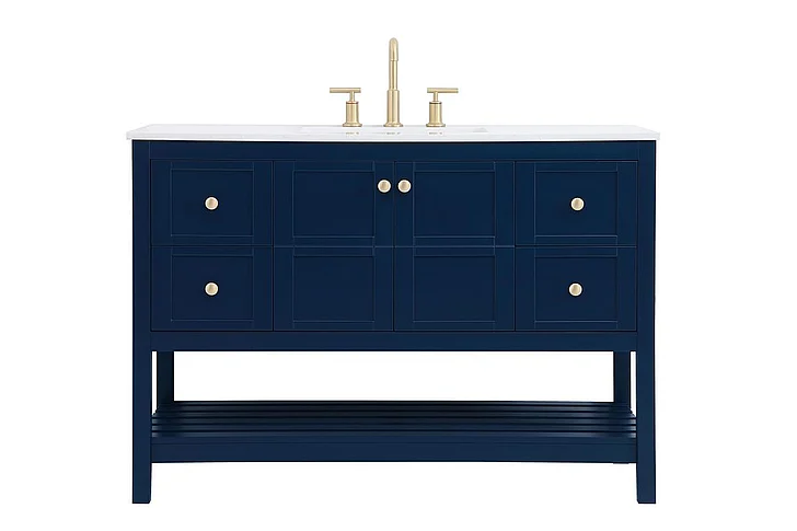 Elegant 48 In. Single Bathroom Vanity in Blue VF16448BL