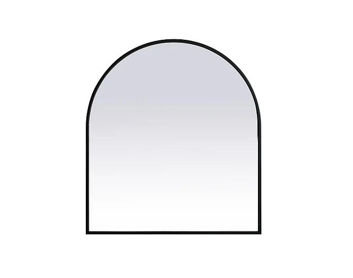 Elegant Metal Frame Arch Mirror 27X30 In. in Black MR1A2730BLK