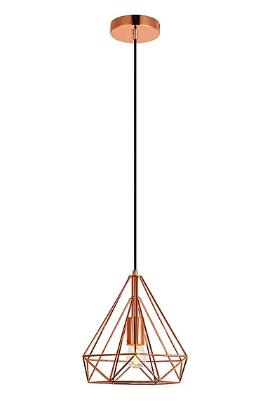 Elegant Jago Collection Pendant D9.8 H9.8 LT:1 Copper Finish LDPD2090 CLOSEOUT
