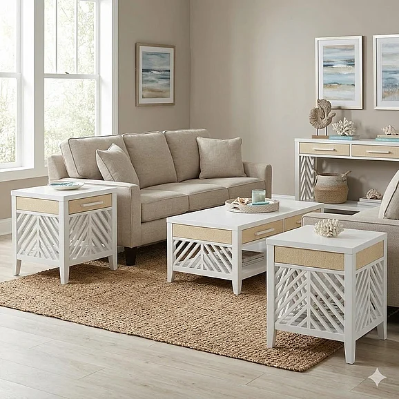 Sea Winds (Lineage) Miramar 3pc Occasional Table Set in Sand