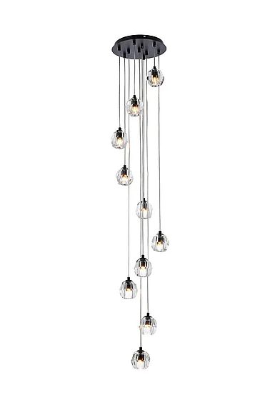 Elegant Eren 10 Lights Black Pendant 3505G11BK