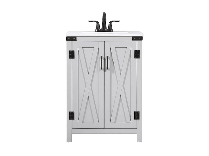 Elegant 24 In. Single Bathroom Vanity in Grey VF90224GR