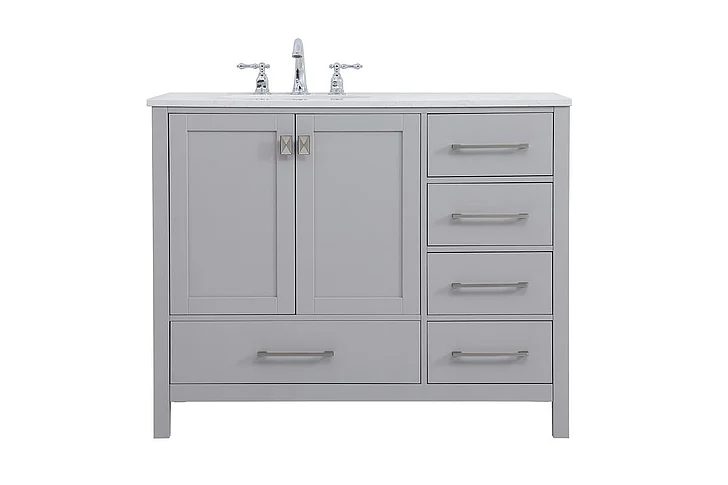 Elegant 42 In. Single Bathroom Vanity in Gray VF18842GR