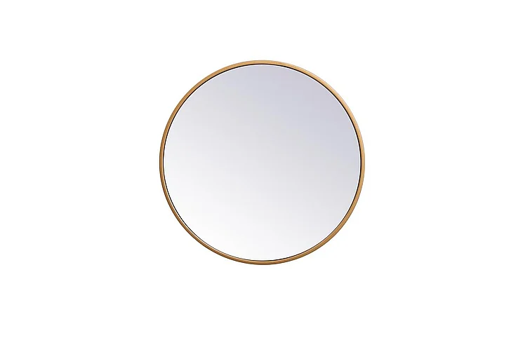 Elegant Metal Frame Round Mirror 18 In. in Brass MR4818BR