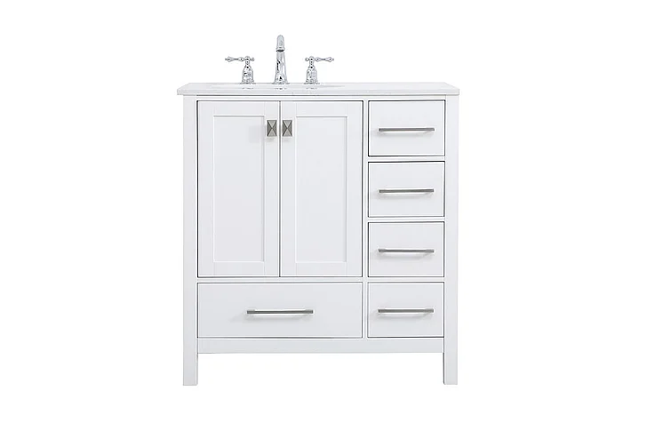Elegant 32 In. Single Bathroom Vanity in White VF18832WH