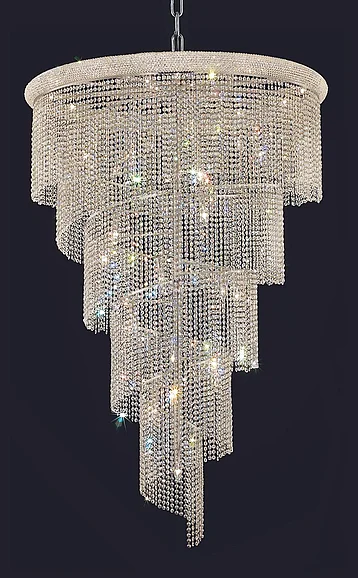 Elegant Spiral 29 Light Chrome Chandelier Clear Royal Cut Crystal V1801SR48C/RC