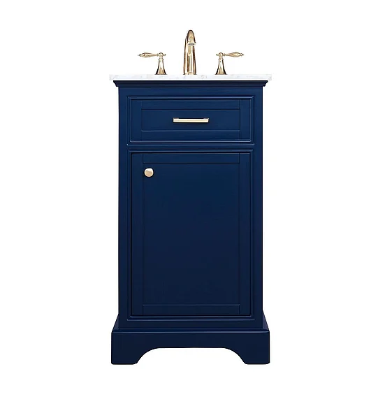 Elegant 19 In. Single Bathroom Vanity in Blue VF15019BL