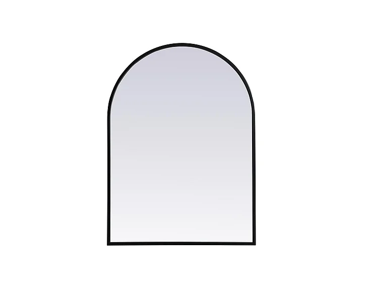 Elegant Metal Frame Arch Mirror 22X30 In. in Black MR1A2230BLK