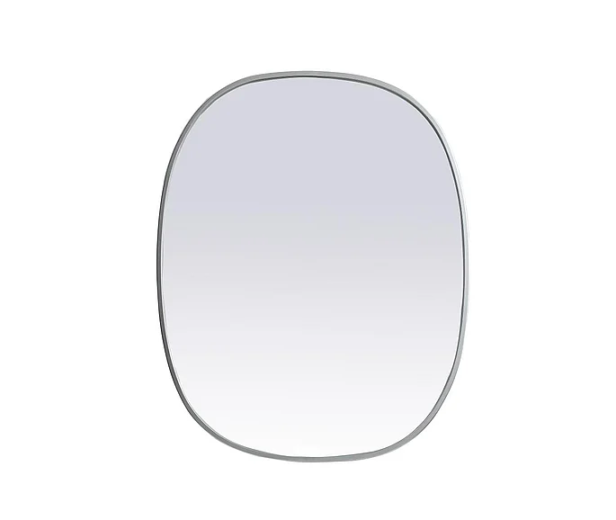 Elegant Metal Frame Oval Mirror 24X30 In. in Silver MR2B2430SIL