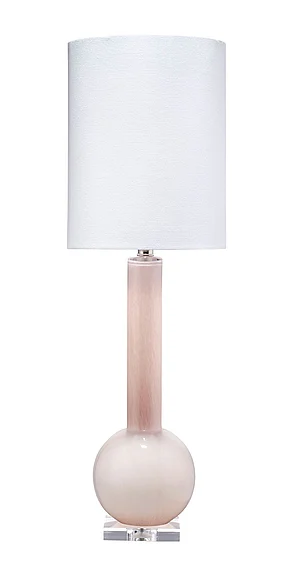 Jamie Young Jamie Young Studio Table Glass Lamp with Linen Shade, Pink 9STUDPPD131T