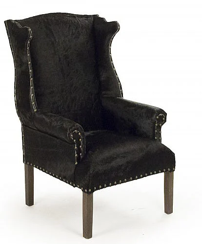 Zentique #10 Wing Back Chair in Black (Set of 2)