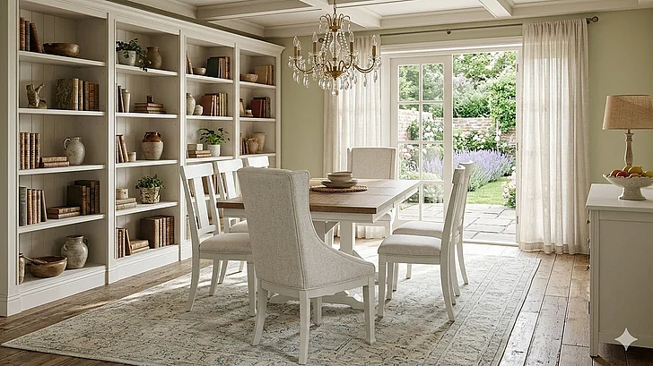 Magnussen Kingston 9pc Dining Set in Whisper White And Cerused Nutmeg