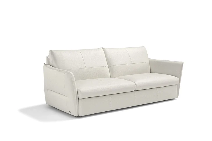 Klaussner Italia La Casa Leather Sleeper Sofa in White