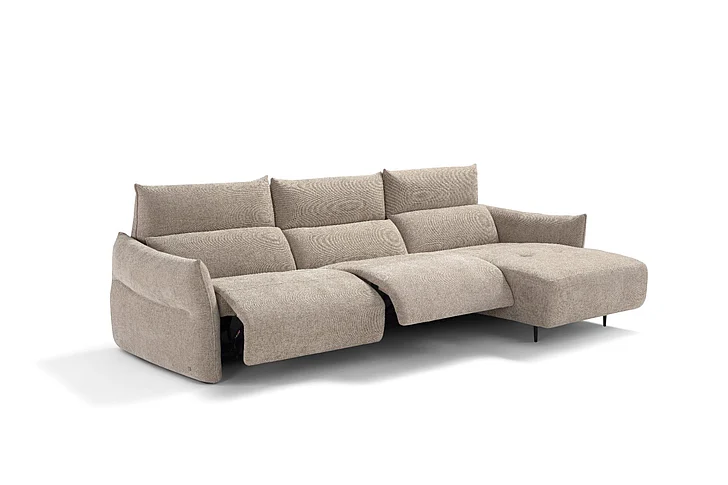 Klaussner Italia Lumera 3 Seater Fabric Recliner Sofa in Brown