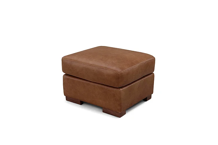 Leather Italia USA Inglewood Ottoman in Vintage Brown Derby 1020-2014-00B5800A