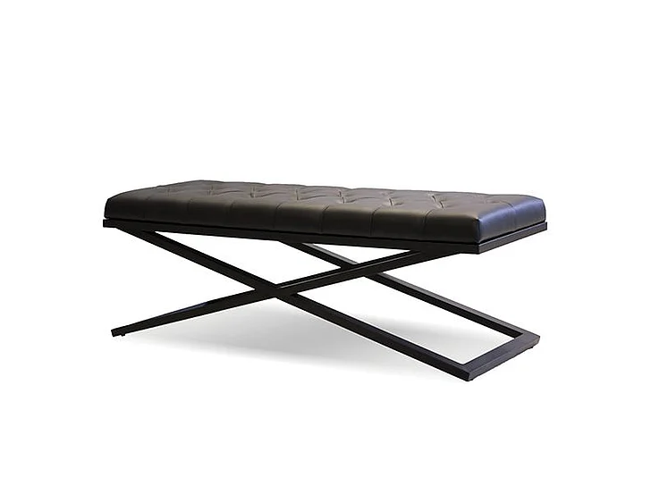 Mobital Crosstown Bench Black Black Powder Coated Steel, Leatherette Large DBE-CROS-BLLE-LABPC