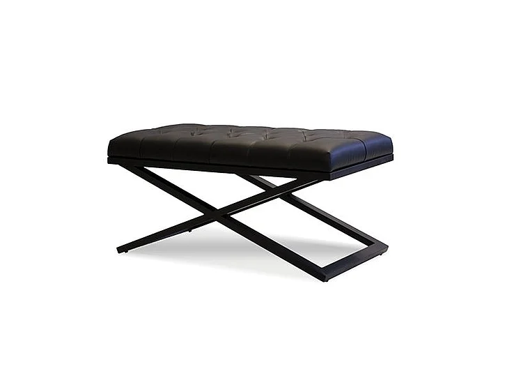 Mobital Crosstown Bench Black Black Powder Coated Steel, Leatherette Small DBE-CROS-BLLE-SMBPC