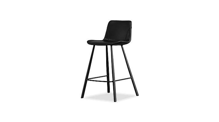 Mobital Billy Counter Stool Pebbled Black Leatherette (Set of 2) DCS-BILL-BLAC-PCBLA
