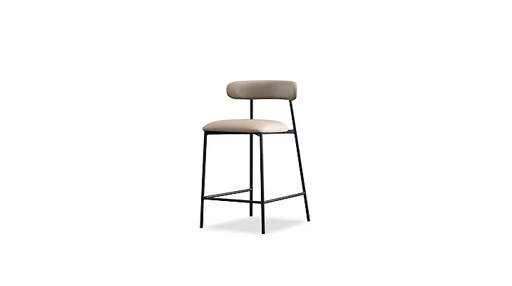 Mobital Cleo Counter Stool Nude Brown Leatherette Black Pc Frame, (Set of 2) DCS-CLEO-NUDB-PCBLA