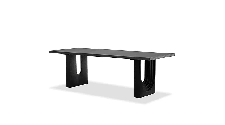 Mobital Echo Dining Table Black Concrete Top, Black Oak Base DTA-ECHO-BLAC-