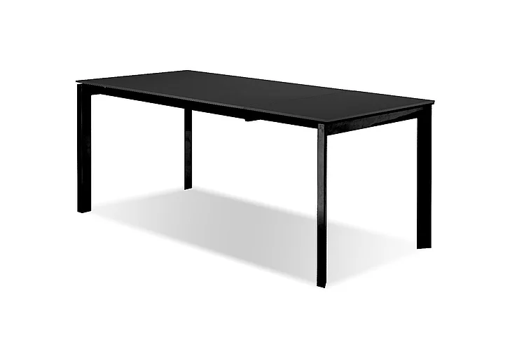 Mobital Host Extension Dining Table Smoke Glass Top DTA-HOST-BLGL-PCBLA
