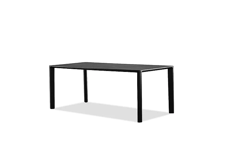 Mobital Plank Dining Table Black Soot Solid Teak Top DTA-PLAN-BLAC-SOOT