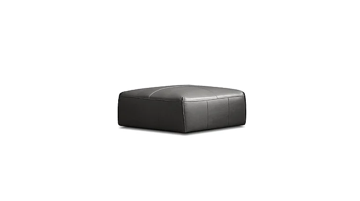Mobital Boone Ottoman Iron Ore Full Natural Grain Semi Aniline Leather SEC-BOON-IORE-OTTOM