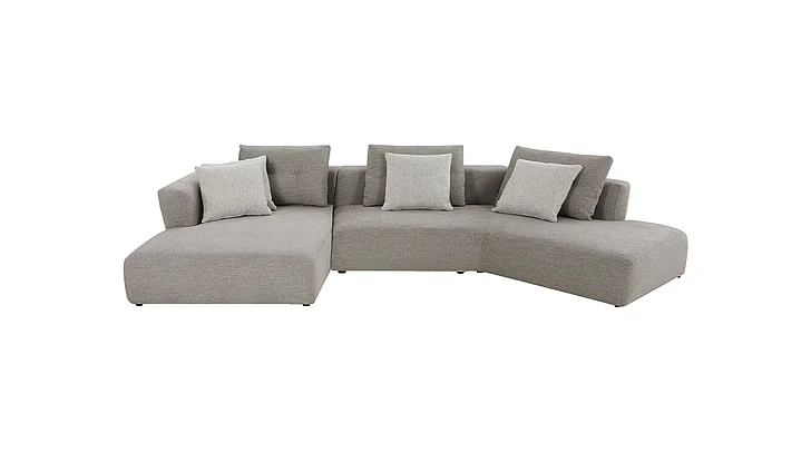 Mobital Como 2-Piece LSF Chaise Sectional Birch Beige Base/ Bone Rib Weave Cushion Fabric SEL-COMO-BIBE-2PCS