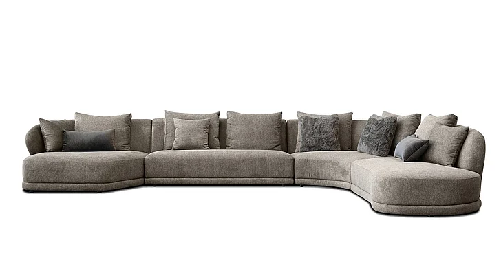 Mobital Voltaire LSF Chaise Sectional Brindle Brown with Pillows - 4 Piece SEL-VOLT-BBRO-4-Piece