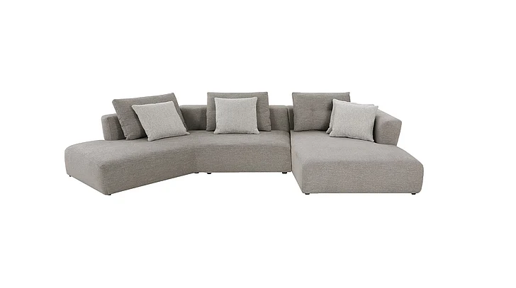 Mobital Como 2-Piece RSF Chaise Sectional Birch Beige Base/ Bone Rib Weave Cushion Fabric SER-COMO-BIBE-2PCS