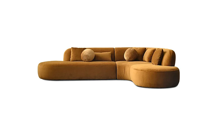 Mobital Itza Chaise RSF Sectional Calendula Fabric 3-Piece SER-ITZA-CALE-3PCS
