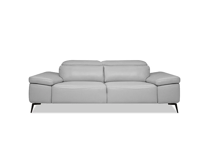 Mobital Camello Sofa Silver Full Top Grain Semi-Analine Leather with Adjustable Headrest SOF-CAME-SILV-PCBL2