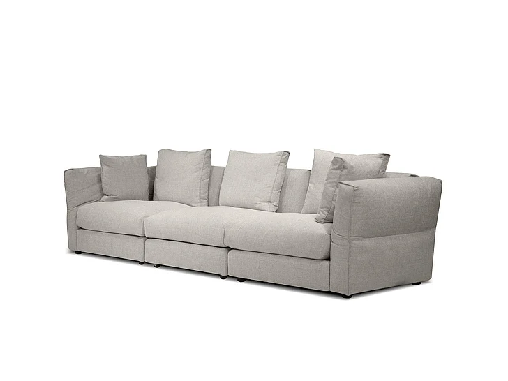 Mobital Flex 3-Seater Ivory Fabric with Adjustable Armrest SOF-FLEX-IVOR-