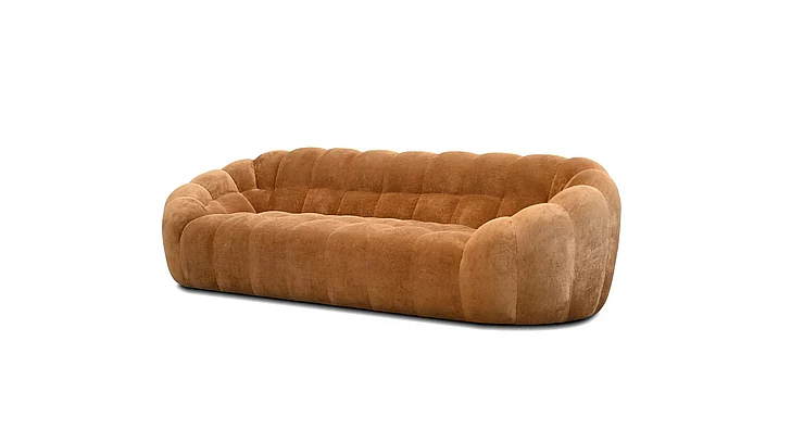 Mobital Puffin 3 Seater Sofa Toffee Chenille Fabric 105" SOF-PUFF-TOFF-CHFA