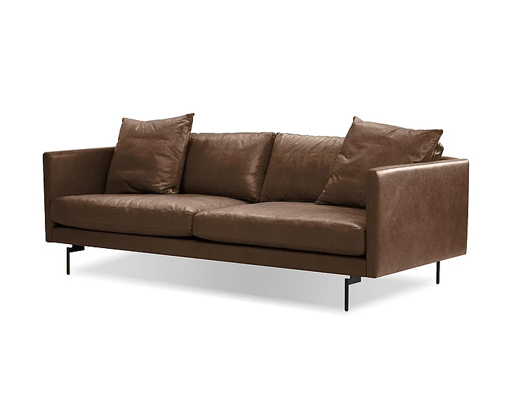 Mobital Tux Sofa Brown Analine Leather SOF-TUX9-BRLE-PCBLA