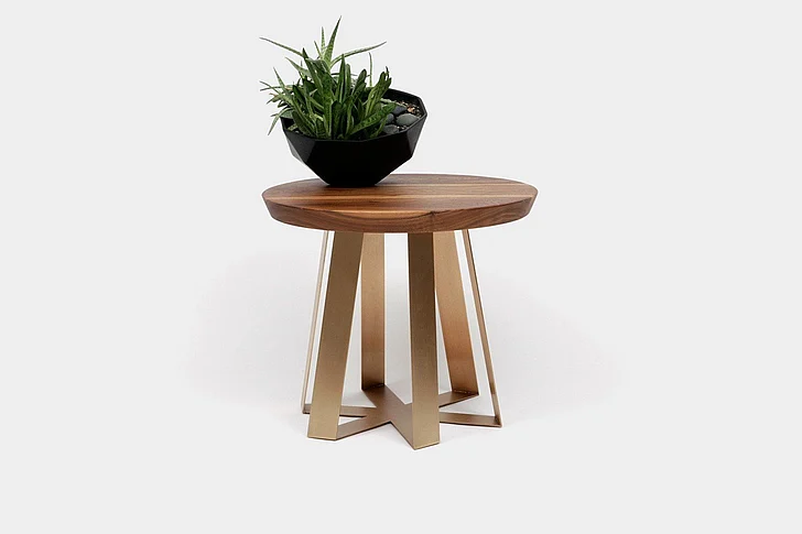 Artless Furniture ARS Brass Table in Walnut Top