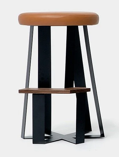 Artless Furniture ARS Leather Counter Stool (Set of 2) in Saddle