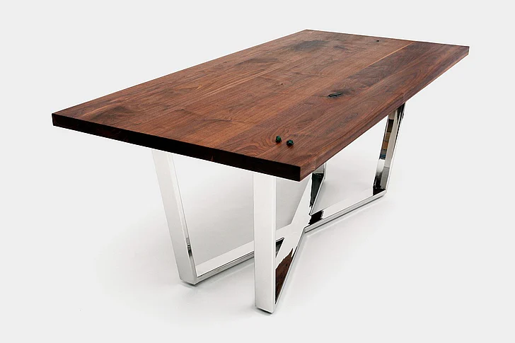 Artless Furniture GAX X 42 base 8' Dining Table in Walnut