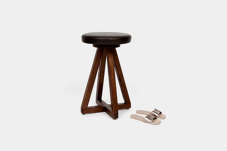 Artless Furniture X2 Leather Counter Stools (Set of 2) in Blackbean