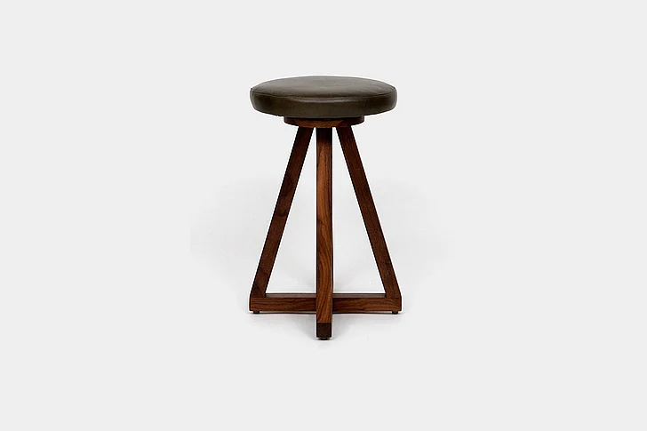 Artless Furniture X2 Leather Counter Stools (Set of 2) in Olive