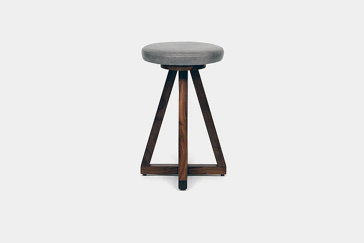 Artless Furniture X2 Leather Counter Stools (Set of 2) in Smoke