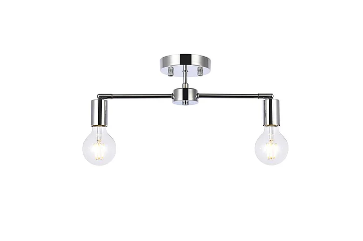 Elegant Zane 2 Lights Chrome Flush Mount LD2348C