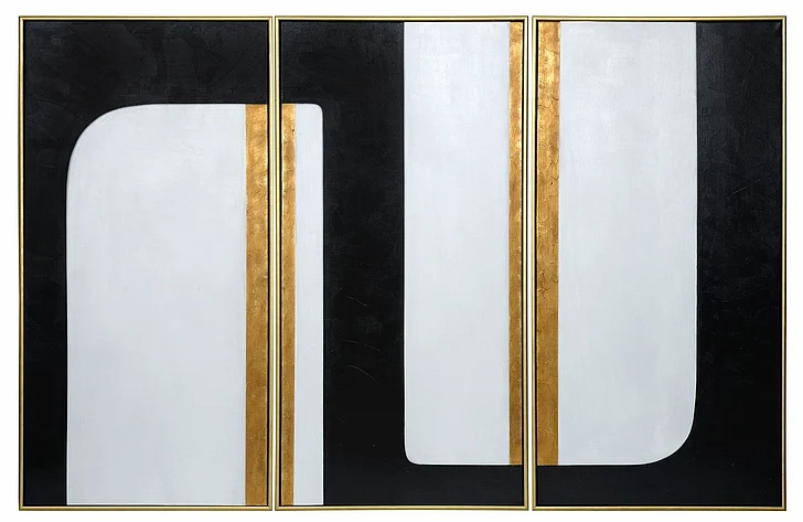 SUNPAN The Path (Set Of 3) - 30" X 60" - Gold Floater Frame A0180