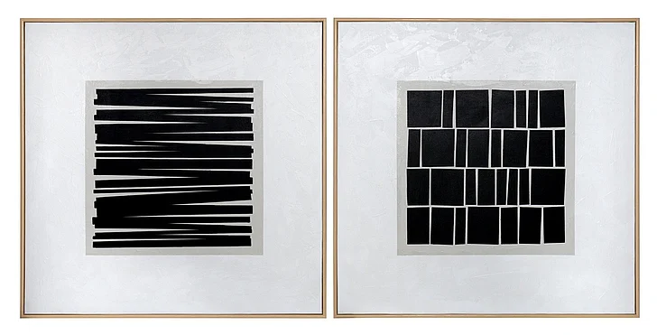 SUNPAN Split Personality (Set Of 2) - 48" X 48" - Wood Floater Frame A0182