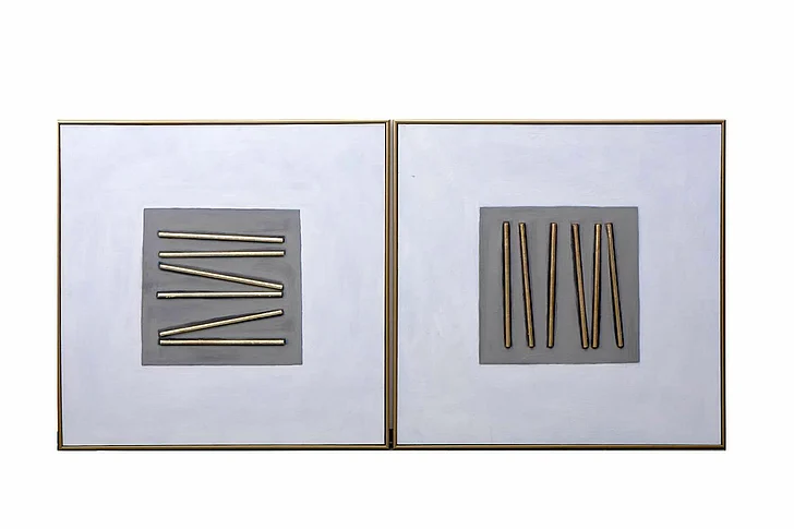 SUNPAN Pick Up Sticks (Set Of 2) - 48" X 48" - Gold Floater Frame A0192