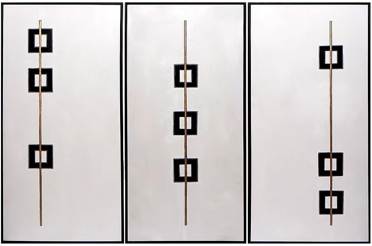 SUNPAN Boxed In (Set Of 3) - 30" X 60" - Black Floater Frame A0207