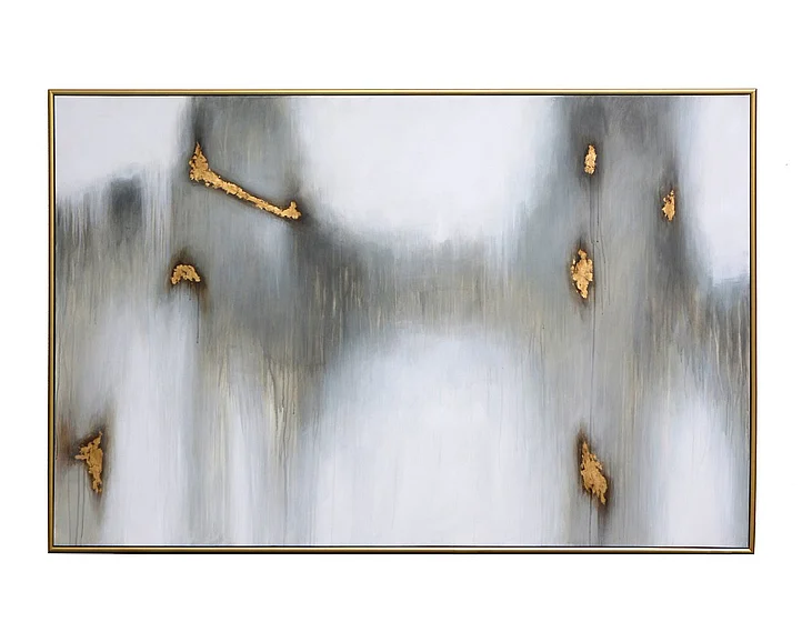 SUNPAN Water Marks - 72" X 48" - Gold Floater Frame A0227
