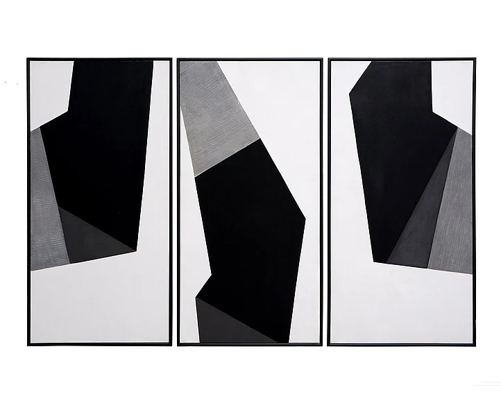 SUNPAN Geo Forms (Set Of 3) - 30" X 60" - Black Floater Frame A0233 CLOSEOUT